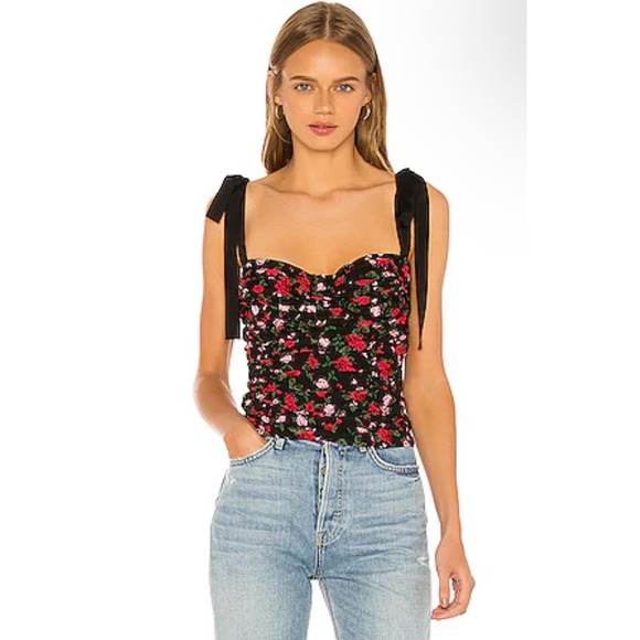 For Love & Lemons Tainted Floral Corset Top Sz‎ XS $136 - Picture 1 of 6